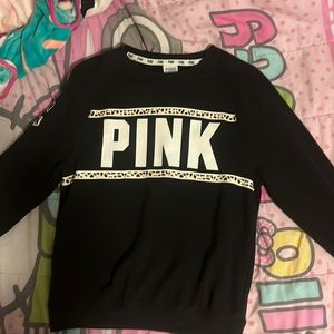 VS Pink Black leopard crewneck